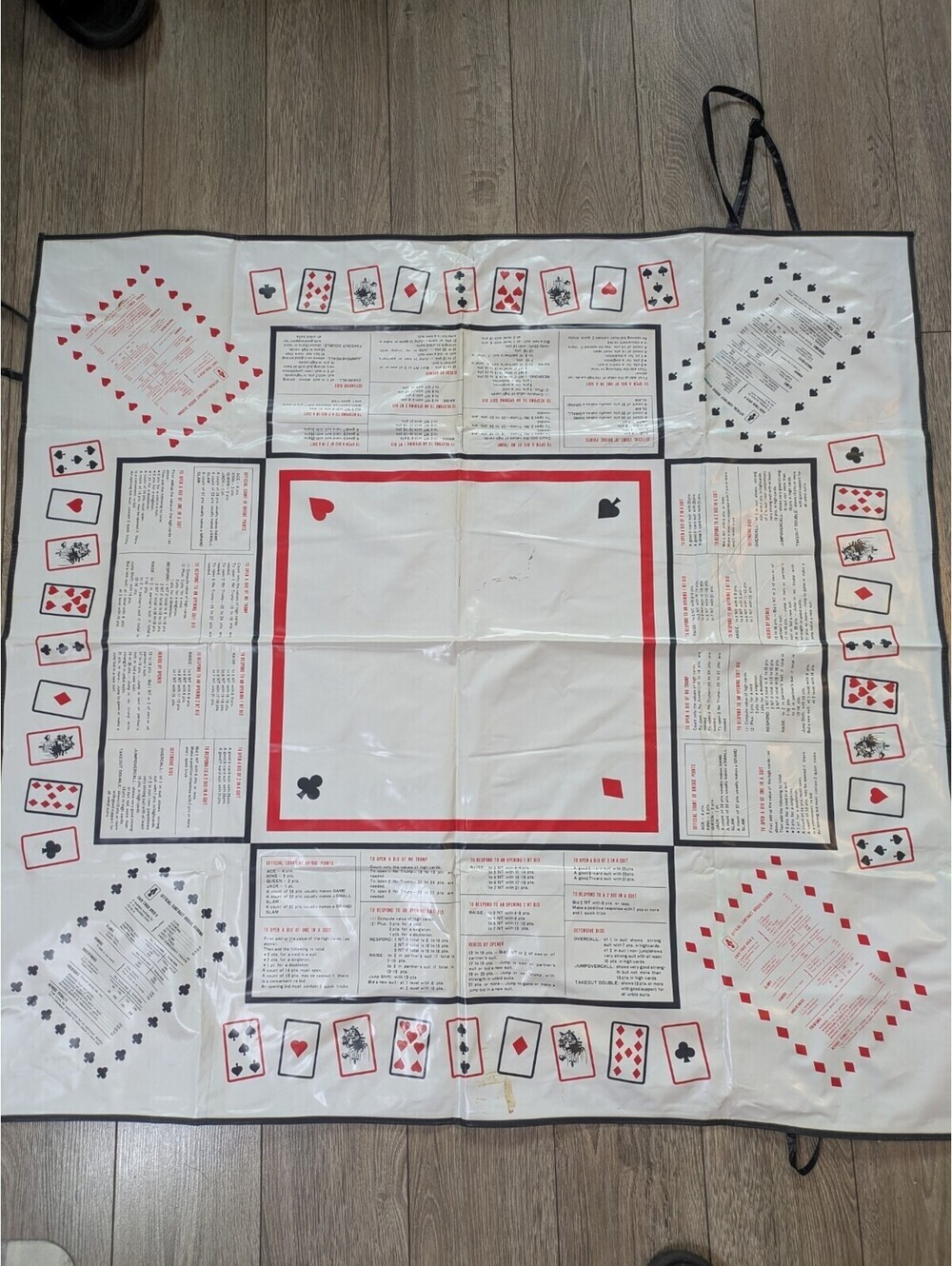 Bridge Point Count System Vinyl Card Table Cover Mat